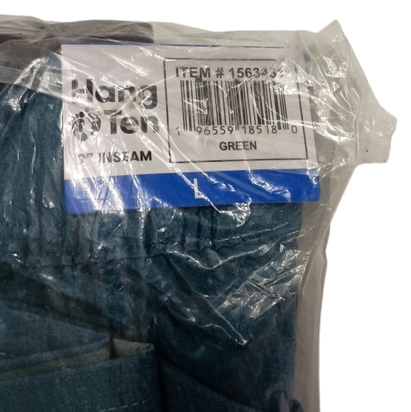 Hang Ten Men's Swim Trunk Shorts Green Striped Quick Dry - Picture 9 of 9